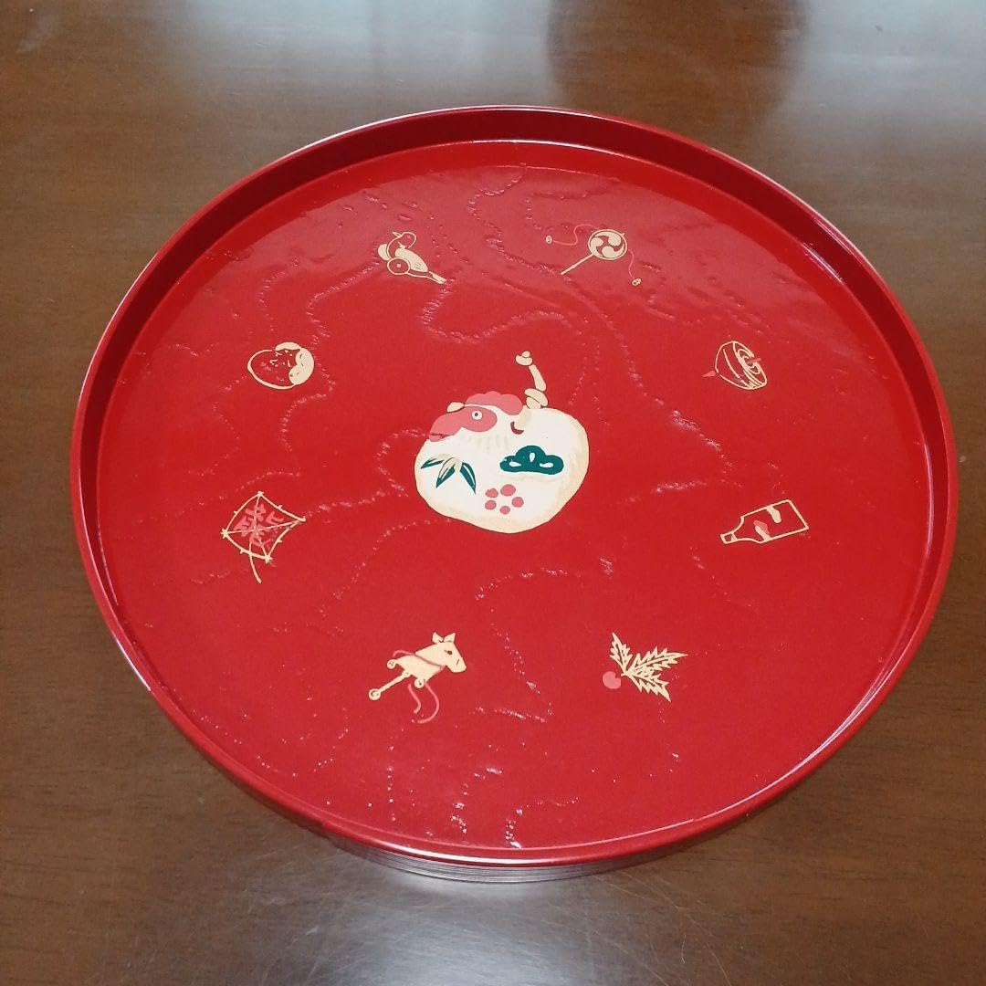 赤い漆器のお盆 京都の工房（お盆トレー漆塗り？ （お盆・トレイ