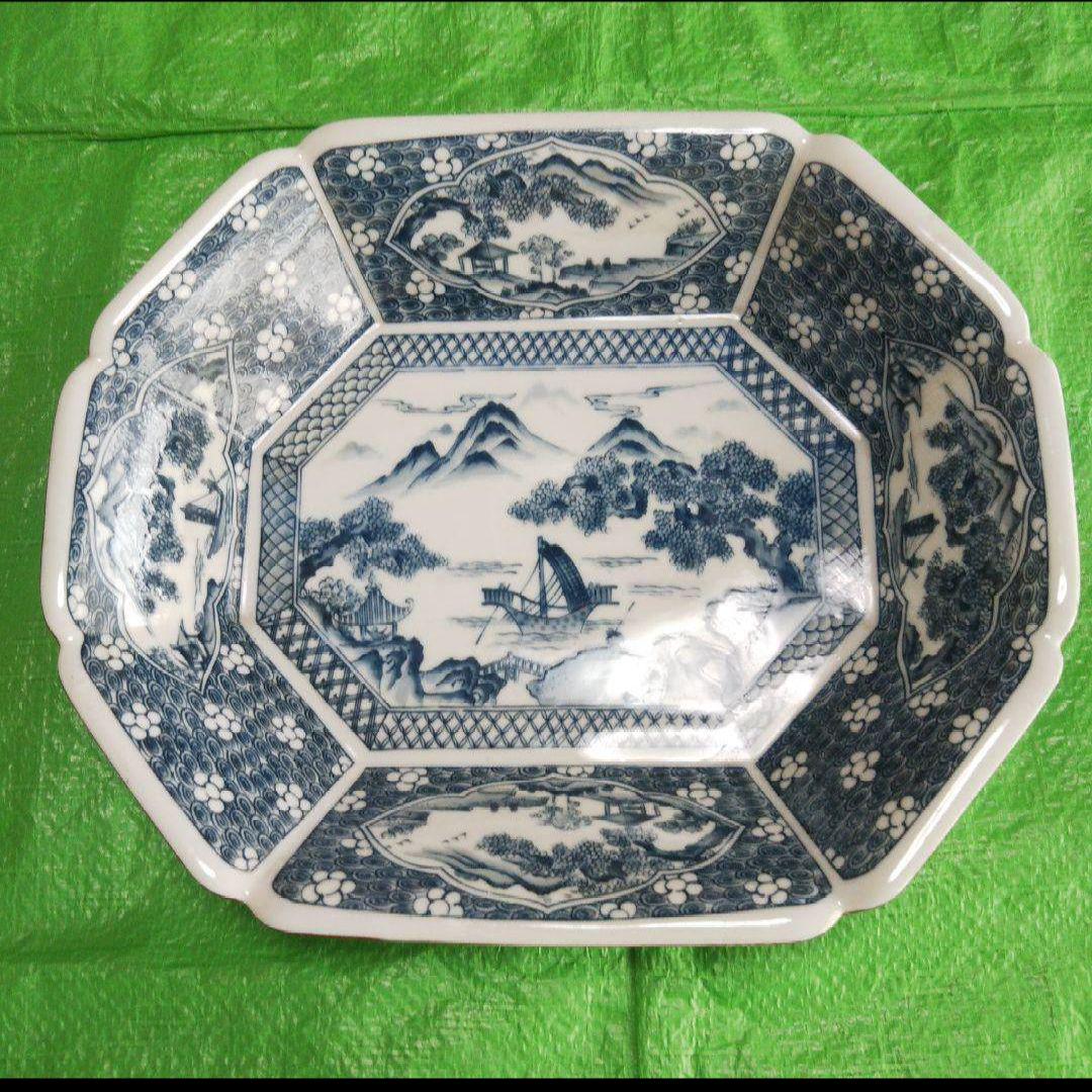 品質一番の 骨董品 大皿 （骨董品 アンティーク 大皿 （大皿 (梅・松) 陶器 工芸品