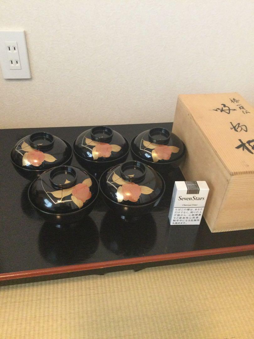 お椀吸物椀-越前塗 溜 吸物椀［5客］ | 越前漆器粂治郎