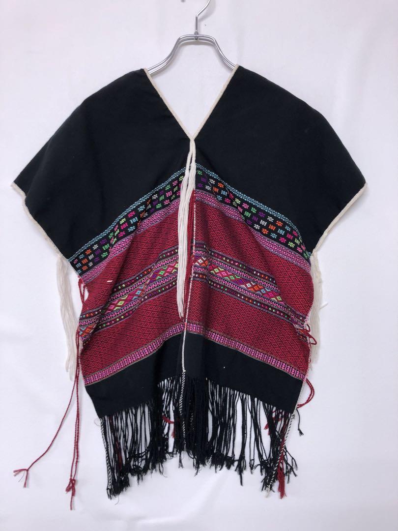 高質 伝統的刺繍 アジアン カレン族 フリンジ 手織り チェンマイ タイ トップス