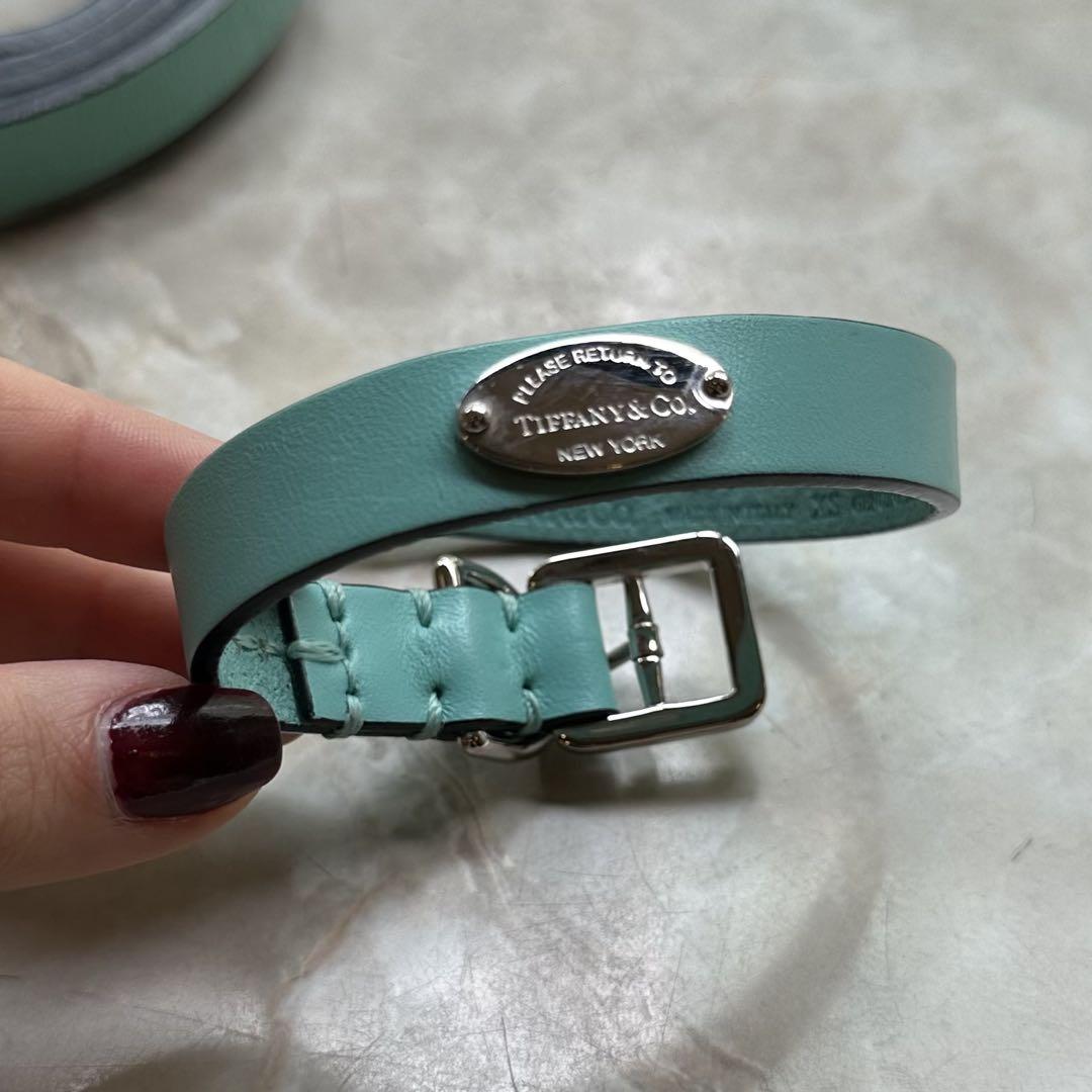 Tiffany & Co. ミントグリーン レザー首輪 Tiffany & Co. ミントグリーン レザー首輪（Tiffany & Co