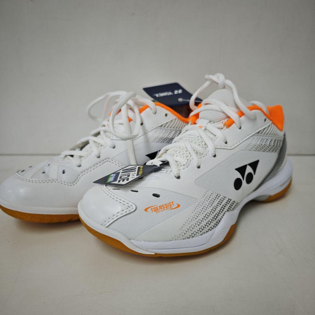 YONEX バドミントンシューズ 65Zワイド ホワイト/オレンジ 23.0