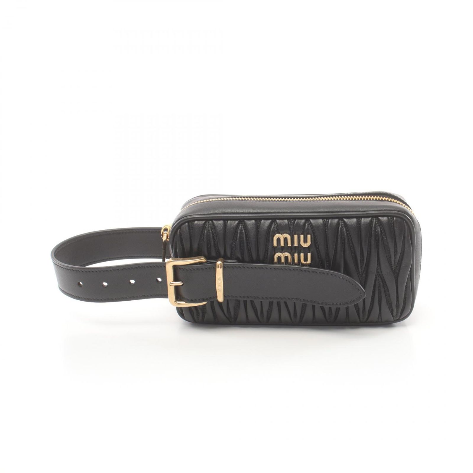 miu miu ブラック パーティーバッグ ブラック ボー レザー マイクロバッグ | Miu Miu