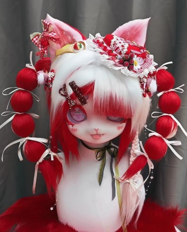 着ぐるみヘッド kigurumi NO.15 赤 ファースーツ 全頭ヘッド