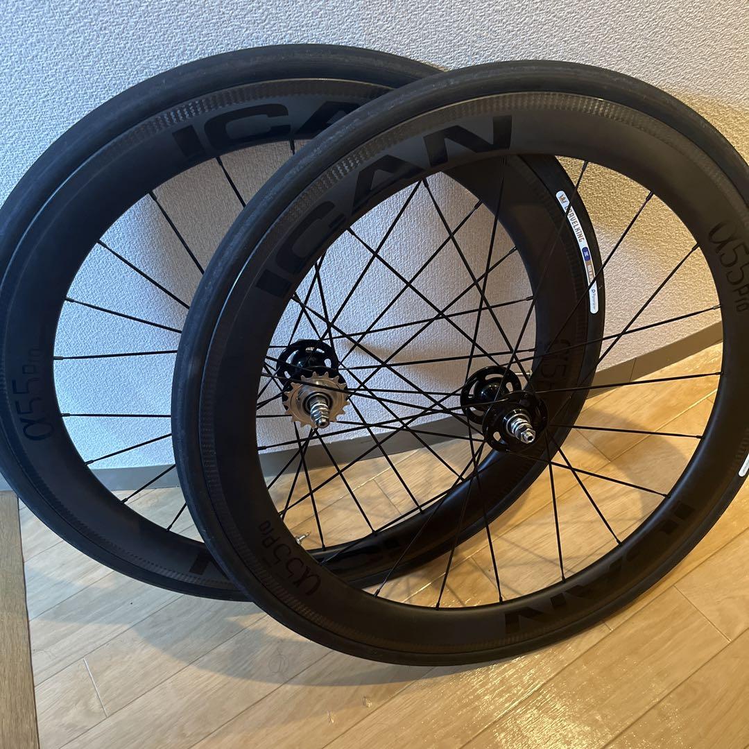 値下げ！【固定ギア】ican 55mmカーボンホイール【ピストバイク