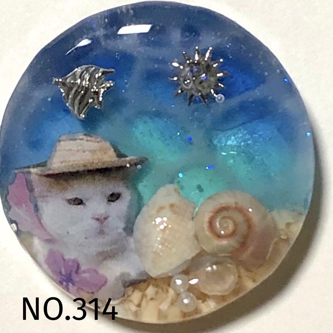 とっておきし福袋 レジンヘアゴムNO.314おすまし猫ちゃん♡海水浴 （レジン 海 夏 ヘアゴム