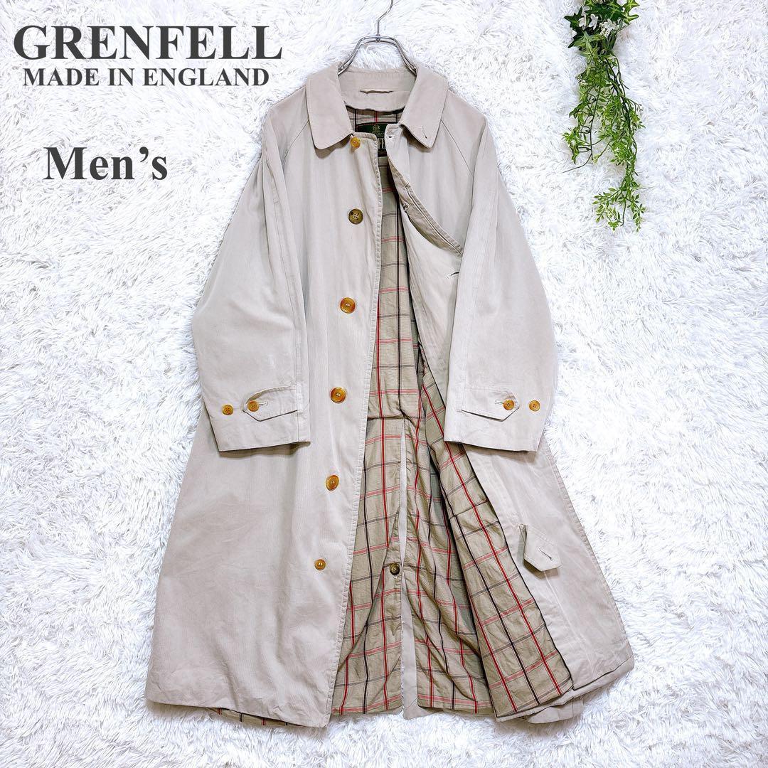 GRENFELL（M）ステンカラーコート/ロングコート/イギリス製/チェック柄 GRENFELL（M）ステンカラーコート/ロングコート/イギリス製