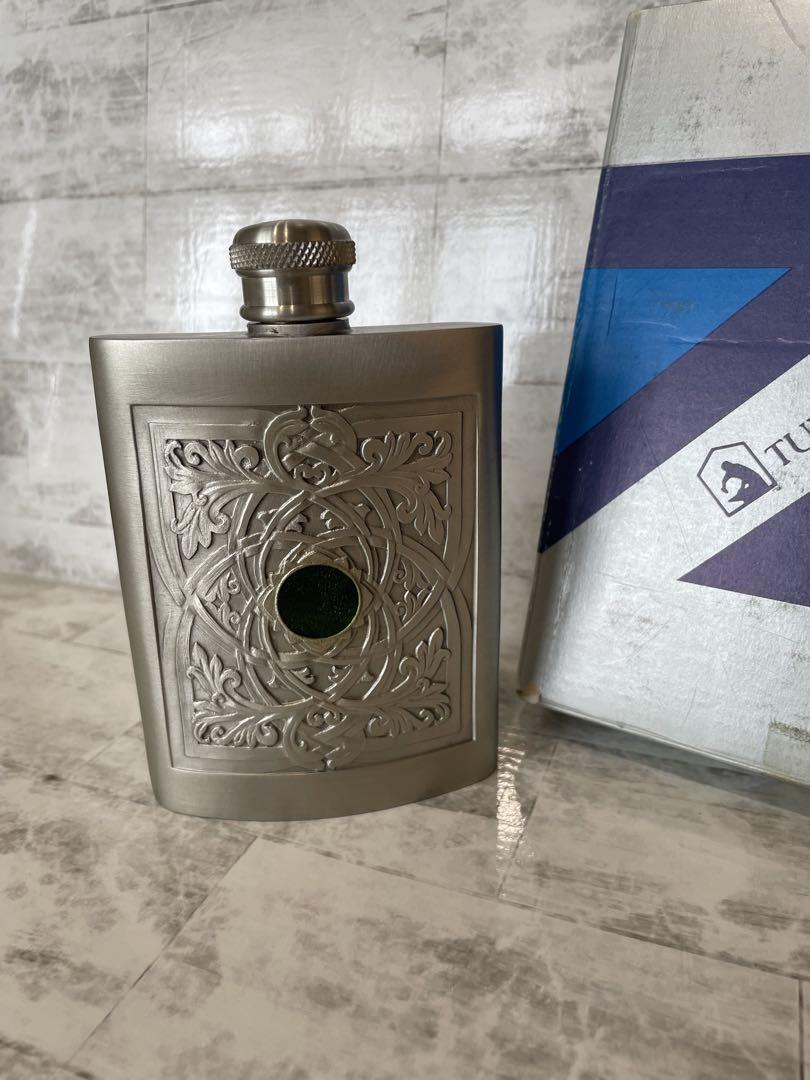 【ヴィンテージ】TUMASEK PEWTER ウイスキー　スキットル 錫97% ヴィンテージ】TUMASEK PEWTER ウイスキー スキットル 錫97