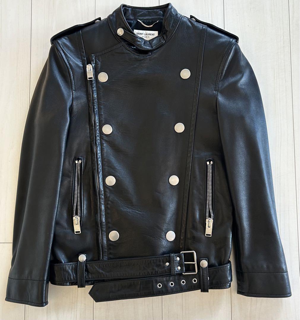 SAINT LAURENT ダブルライダースジャケット01 サイズ44 サンローラン 2013SS L01 44 レザーダブルライダースジャケット
