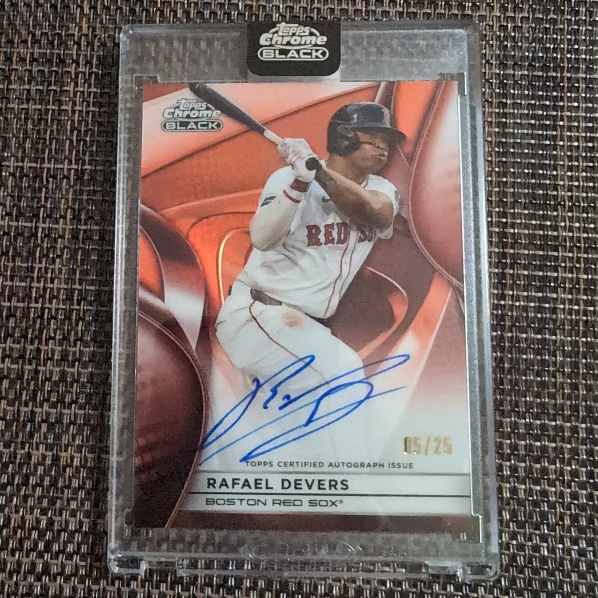 25枚限定 2025 Topps Chrome 陣取る Black Rafael Devers Auto