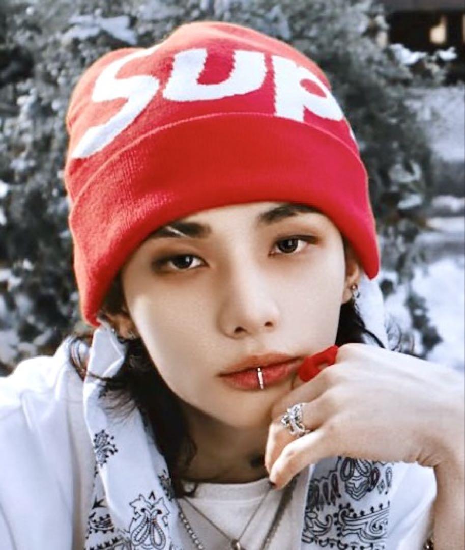 ヒョンジン着用】Supreme Big Logo かけより Beanie RED 新品