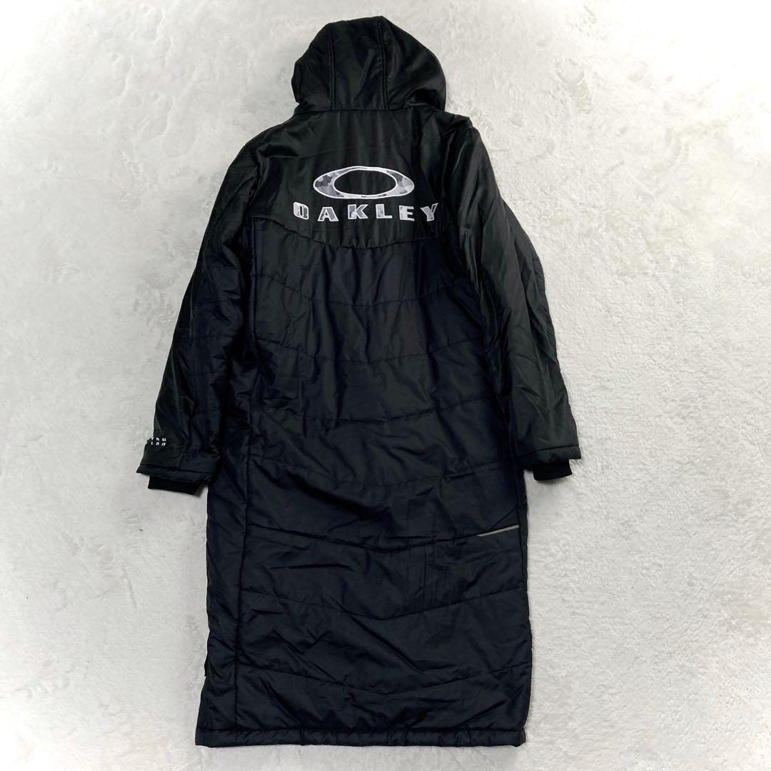 美品 OAKLEY オークリー ベンチコート フード ロゴ 洗える 黒 M