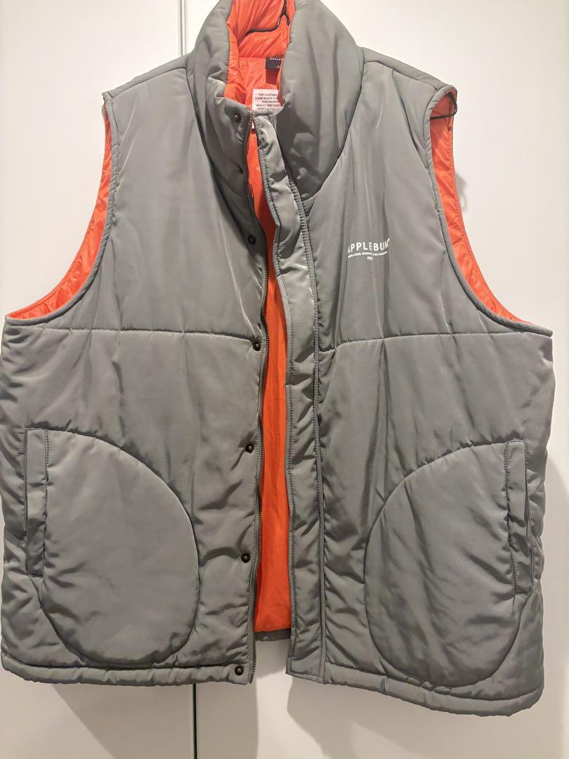 APPLEBUM アップルバム 中綿ベスト グレー オレンジ XL ヒップホップ APPLEBUM アップルバム 中綿ベスト グレー オレンジ L ヒップ