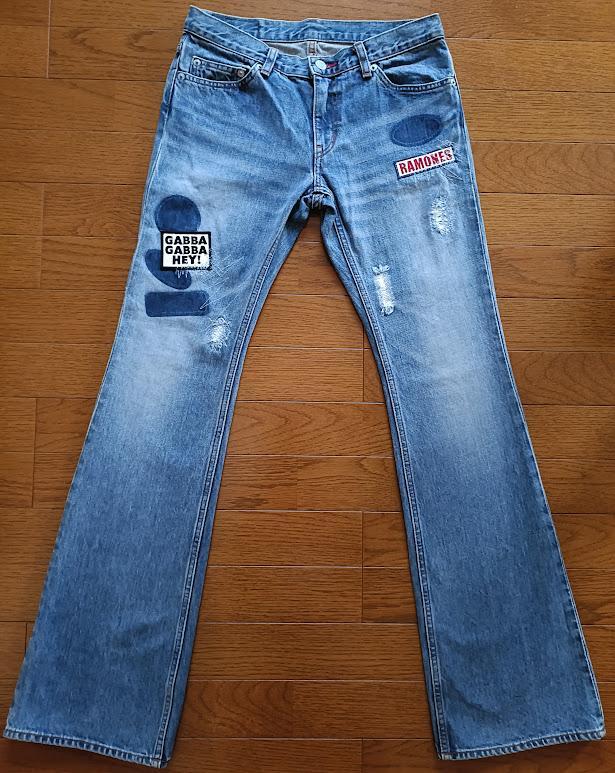 ヒステリックグラマー デニム ブーツカット フレア RAMONES ワッペン