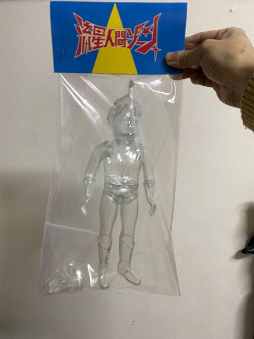 ソフビ 無版権・パチ ミドル 流星人間ゾーン 面取れ ハンド交換 27cm ソフビ 無版権・パチ ミドル 流星人間ゾーン 面取れ 透明素体