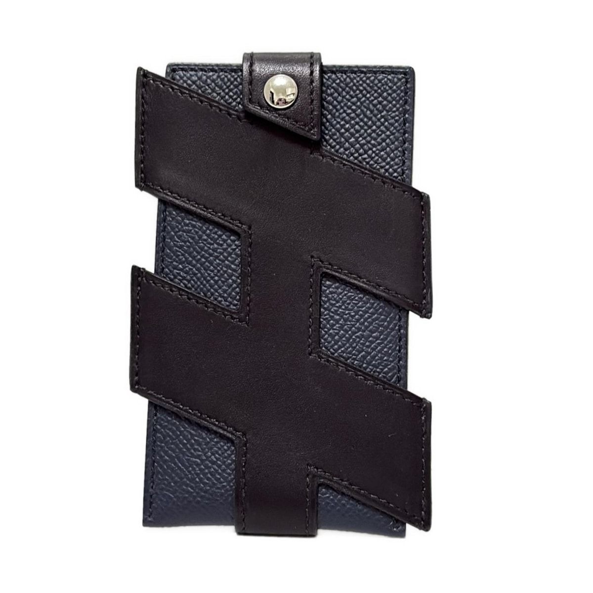 HERMES(エルメス) カードケース美品 取り合う H タグ 黒×ブルー