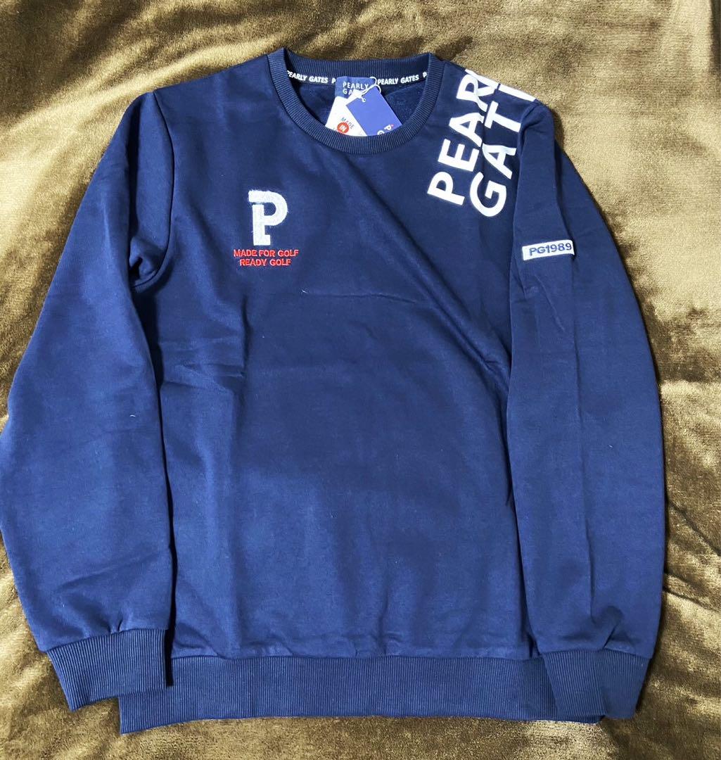新品 正規品 パーリーゲイツ 長袖 クルーネック スウェット 紺 サイズ6 新品 正規品 パーリーゲイツ 長袖 クルーネック スウェット 紺