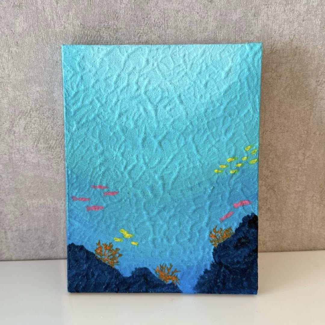 アクリル画テクスチャーアートno.11抽象画キャンバスアートパネル海の絵画 風景画 海 テクスチャーアート 抽象画 海の絵 夏 キャンバス