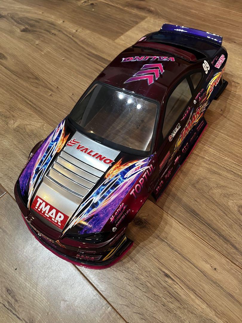 ラジコンカーボディー
ジャンクシャーシ付きです。 SP.1578 1/10エンジンRC ライキリGT（ワイド）スペアボディ