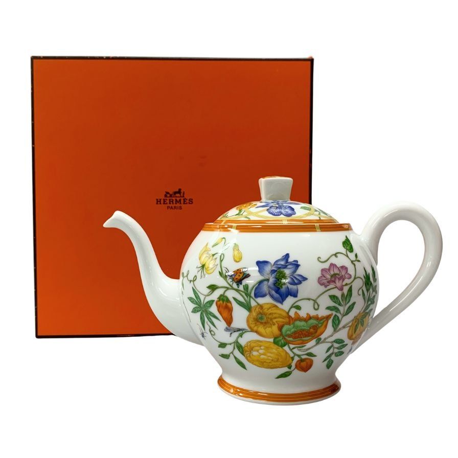 エルメス シエスタ ポット 花柄 ホワイト HERMES【AFI28】（楽天
