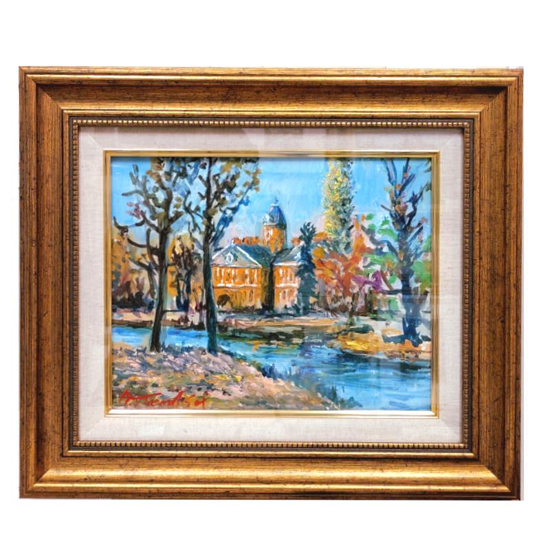 ☆ 高橋益之 ☆「 秋の道庁」油絵 　F３号サイズ 　新品！ ☆ 高橋益之 ☆「 秋の道庁」油絵 F3号サイズ 新品