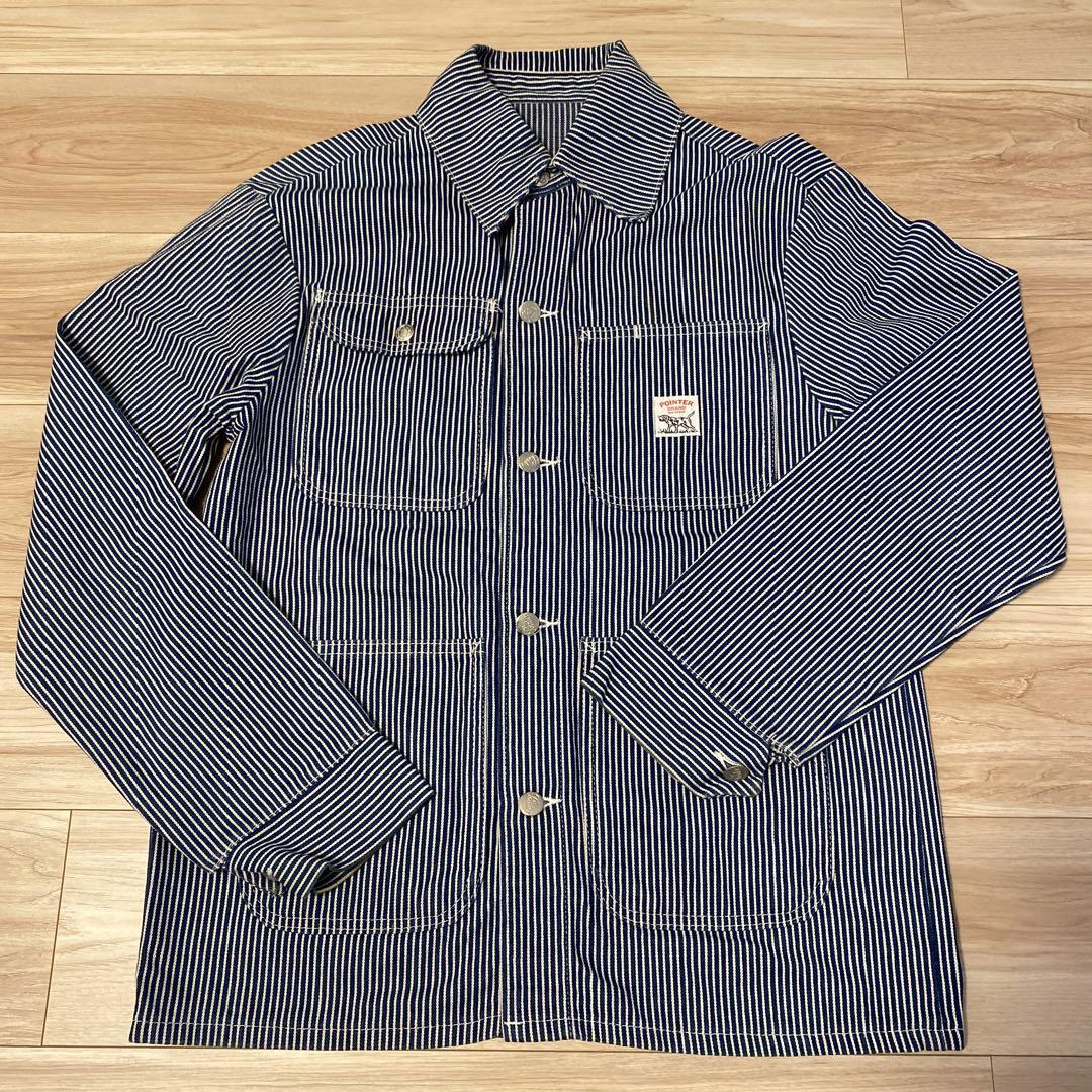 POINTER BRAND ストライプカバーオール L POINTER BRAND ストライプカバーオール L