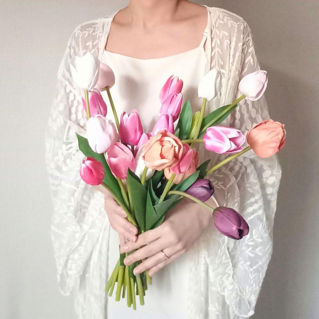 チューリップブーケ アーティフィシャルフラワー 造花 結婚式