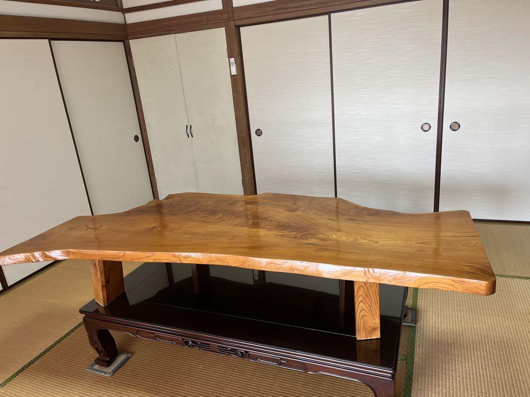 木製 自然形状の座卓 大きめ 木製 自然形状の座卓 大きめ（天然木の折りたたみ豆型リビング