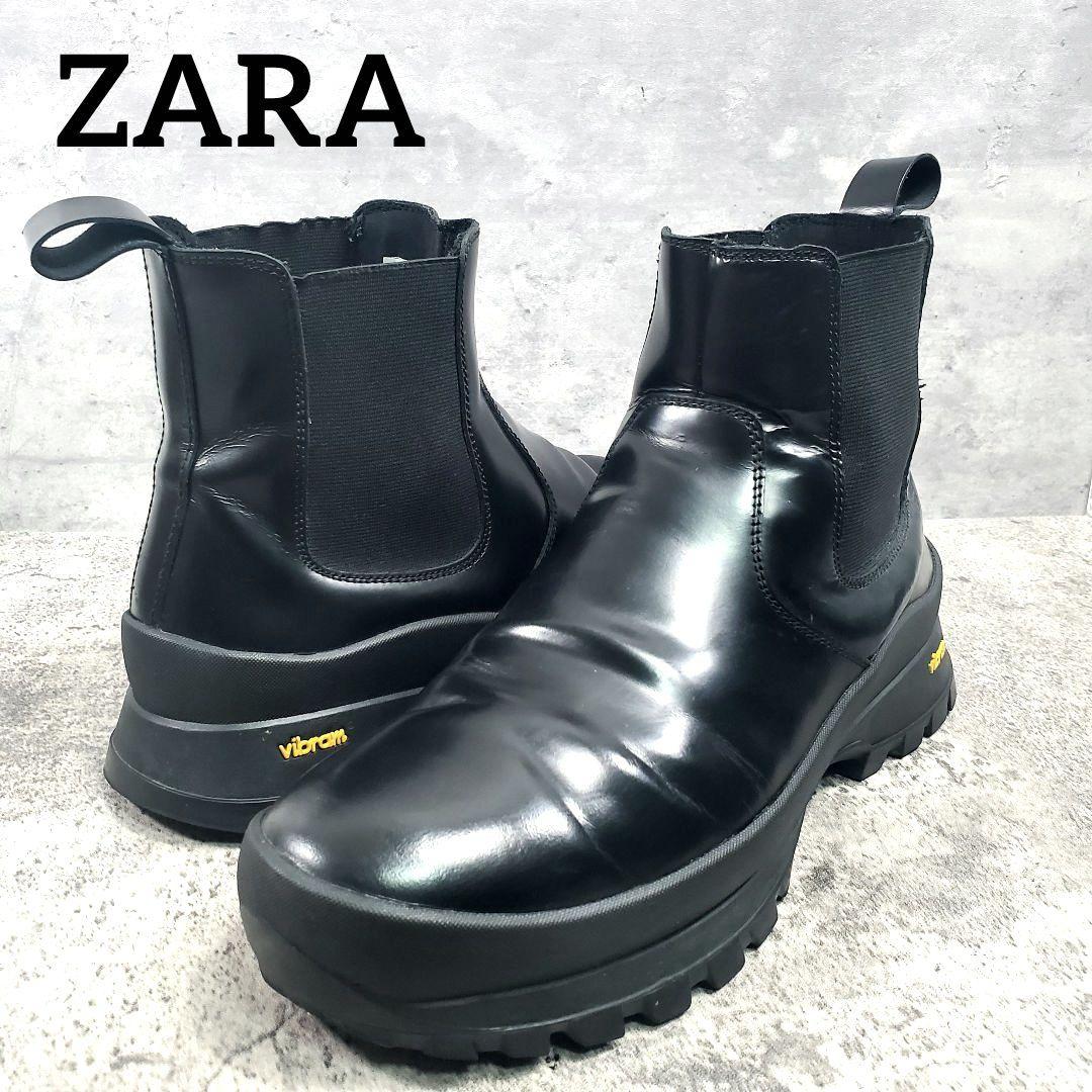【美品】ZARA サイドゴアブーツ　エンジ　35 ZARA ジオメトリック ハイヒール アンクルブーツ 35 ブラック