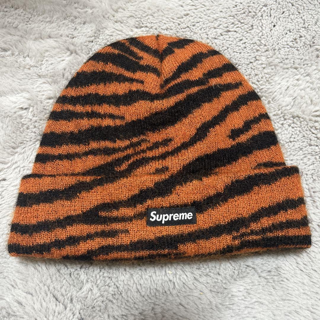 Supreme ニット帽 オレンジ・黒 （メンズのニットキャップ通販の