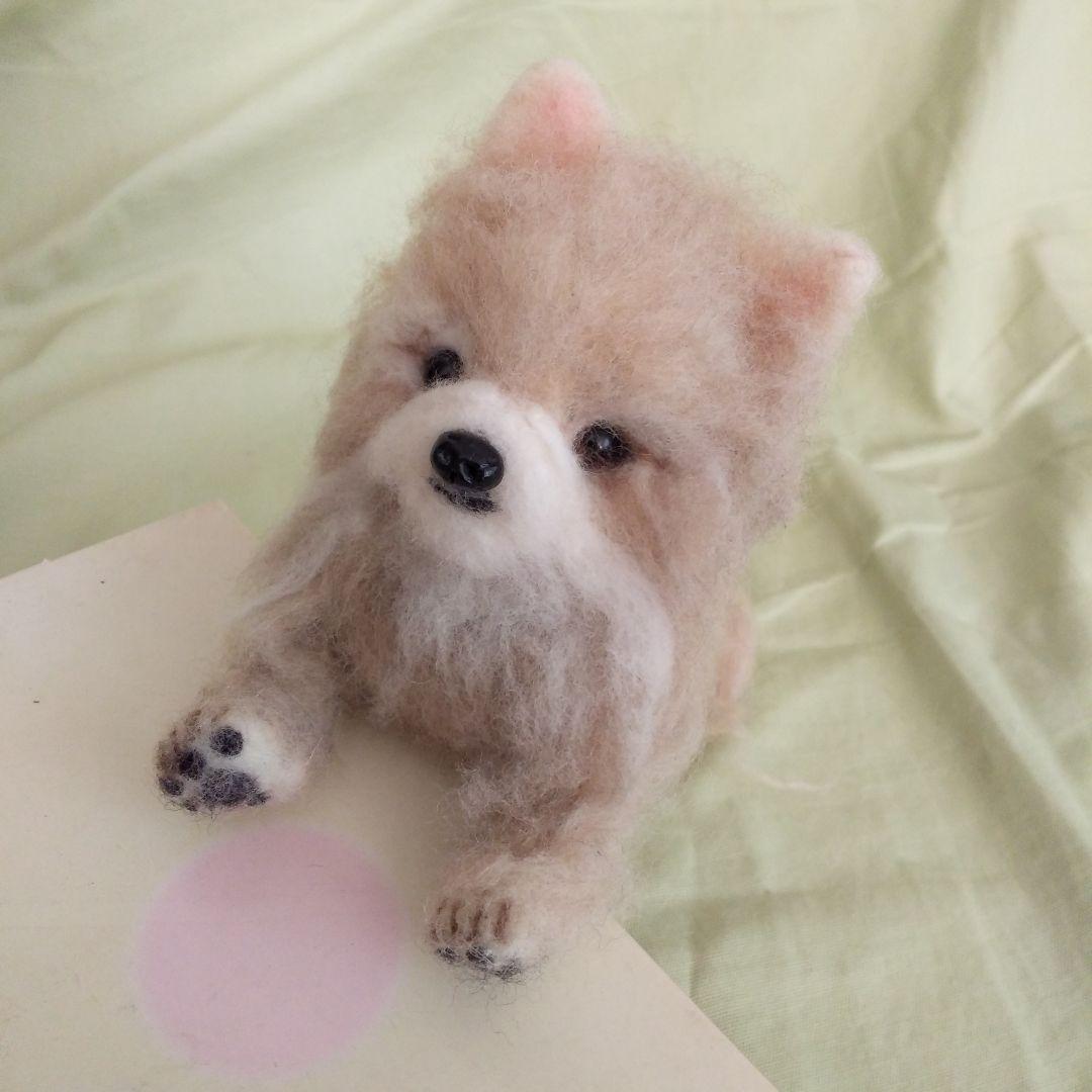 こどもの日リース　羊毛フェルト　ポメラニアン 羊毛フェルトポメラニアンを制作中です