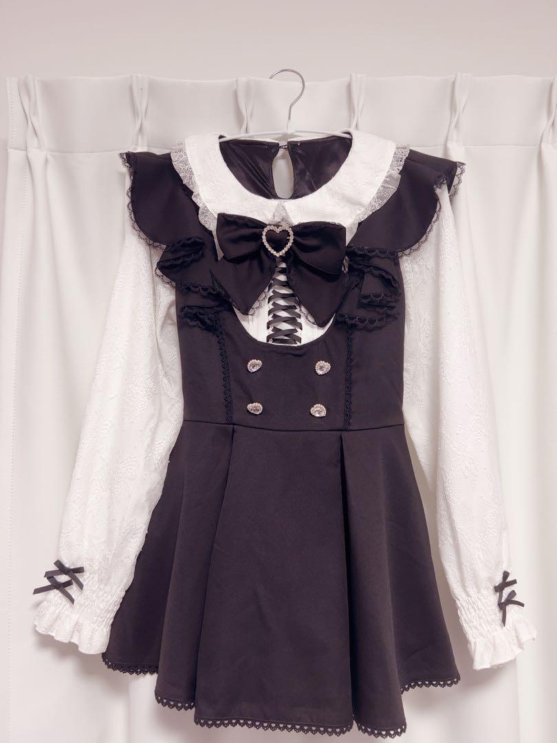 LIZLISA リズリサ フリルスピンドルセットアップ ブラック