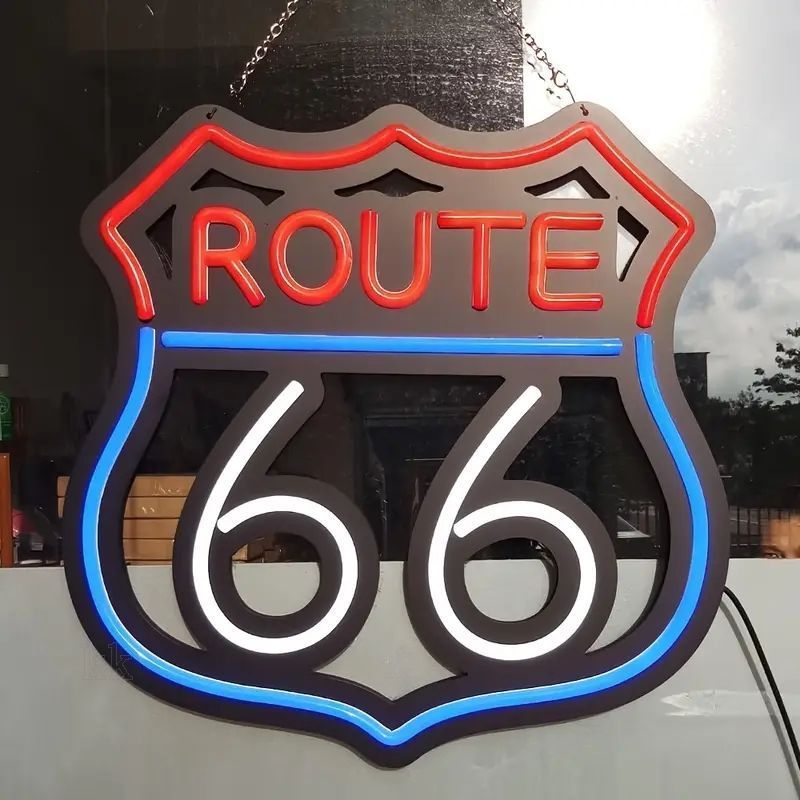 超特大❕最安値おまけ付きルート66 ネオンサイン祭り ネオン管アメリカン雑貨u ルート66 LED ロープ ネオンサイン ROUTE66 インテリア
