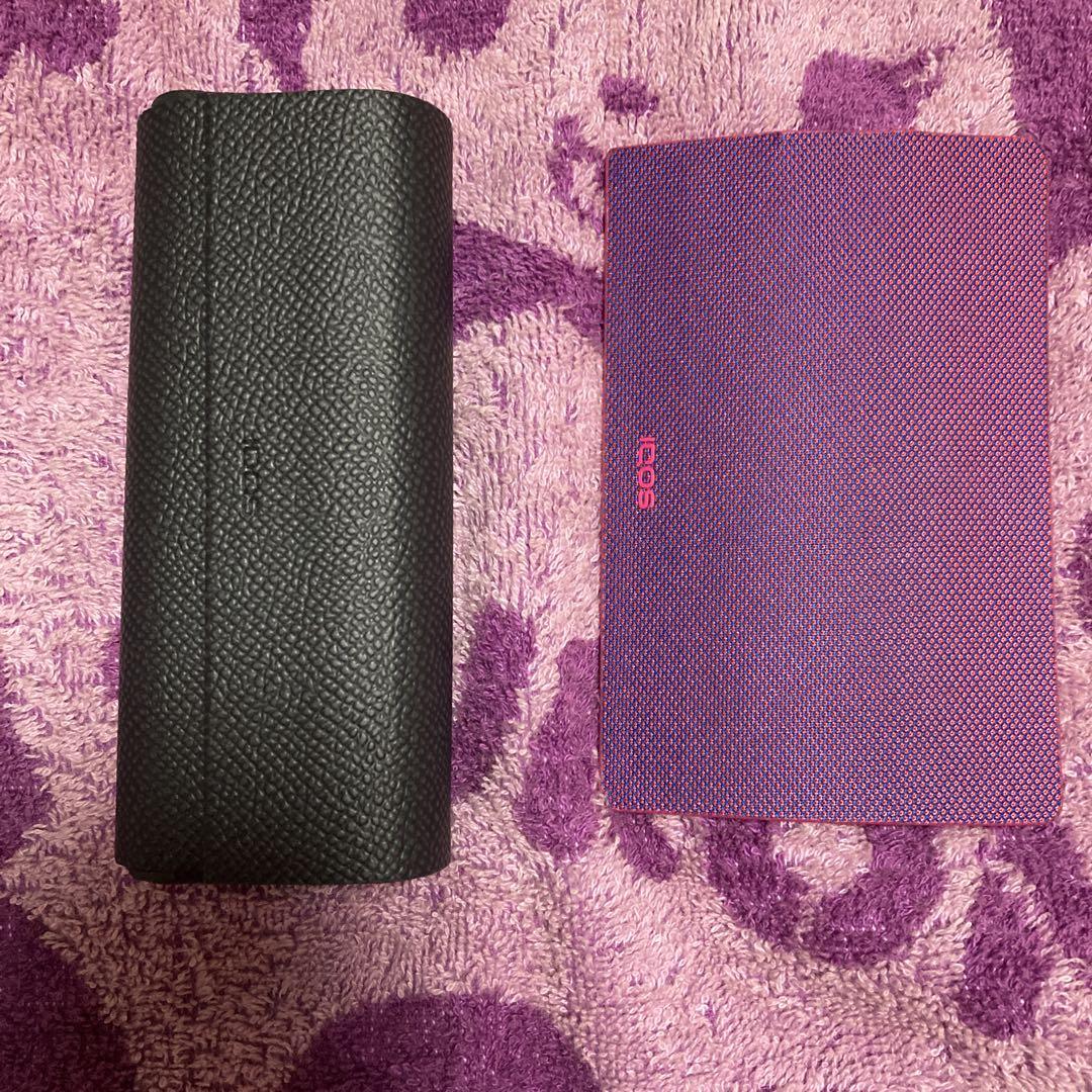 IQOS カバー黒 紫（アイコス イルマ ワン カバー黒純金