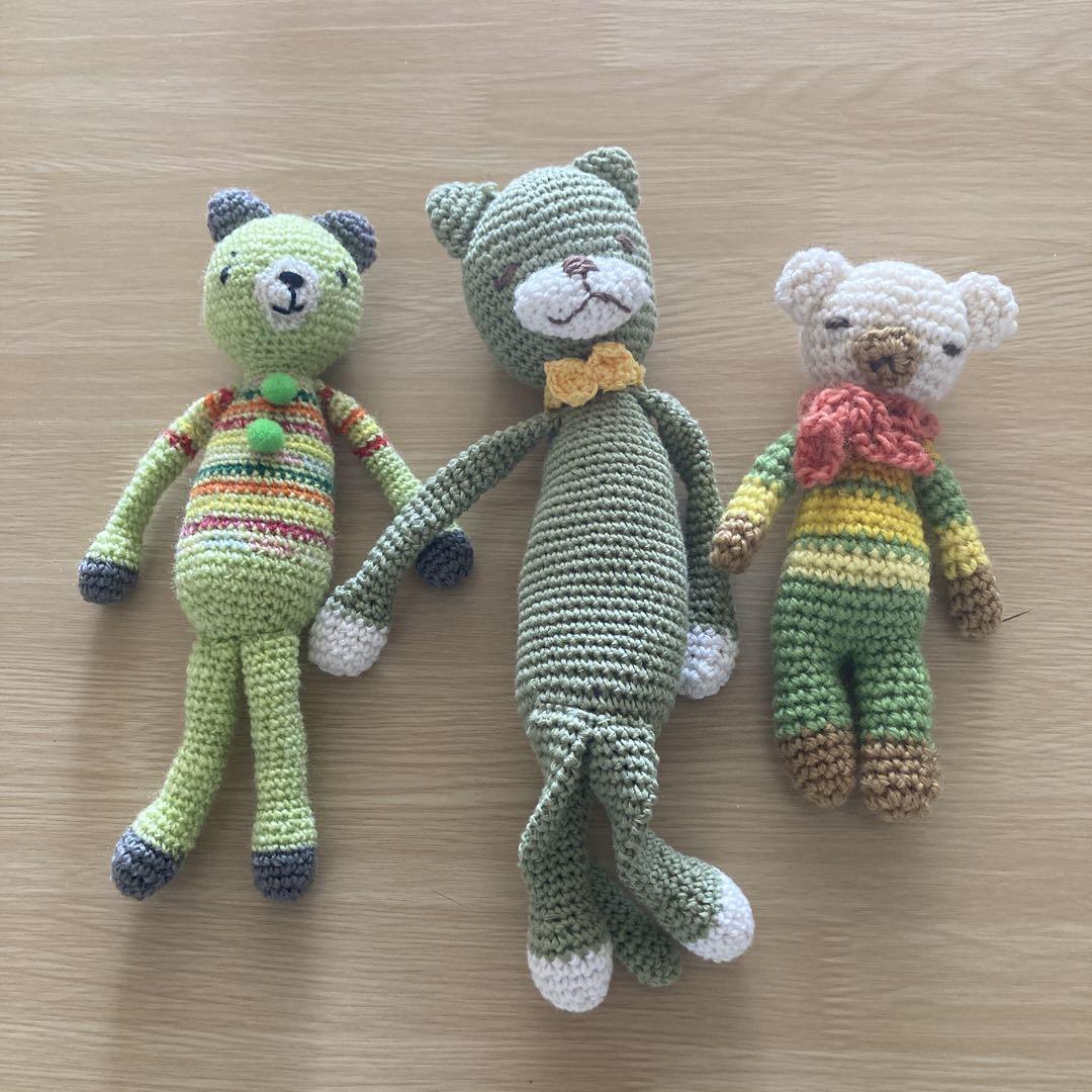 編みぐるみクマ 4体セット 楽天市場】knitworm 編み物キット ＜おすわりクマさんキット
