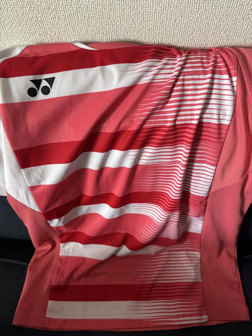 YONEX ピンク ストライプ ゲームシャツ（YONEX ピンク シャツ S