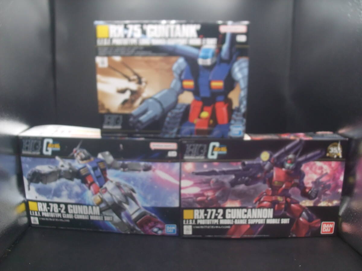 HG ガンダム & ガンタンク&ガンキャノン&ジム 全塗装 完成品 4体セット HG ガンダム (REVIVE版)&ガンキャノン (REVIVE版)赤バンダイ