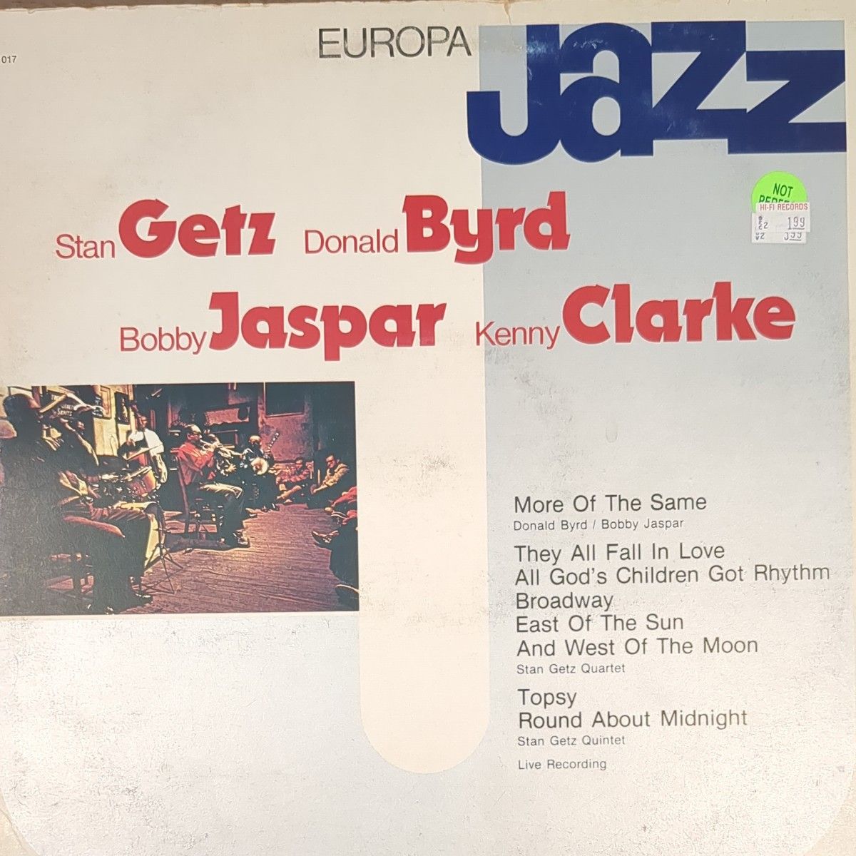 LP 米 スタン・ゲッツ STAN GETZ QUARTET EUROPA JAZZ レコード