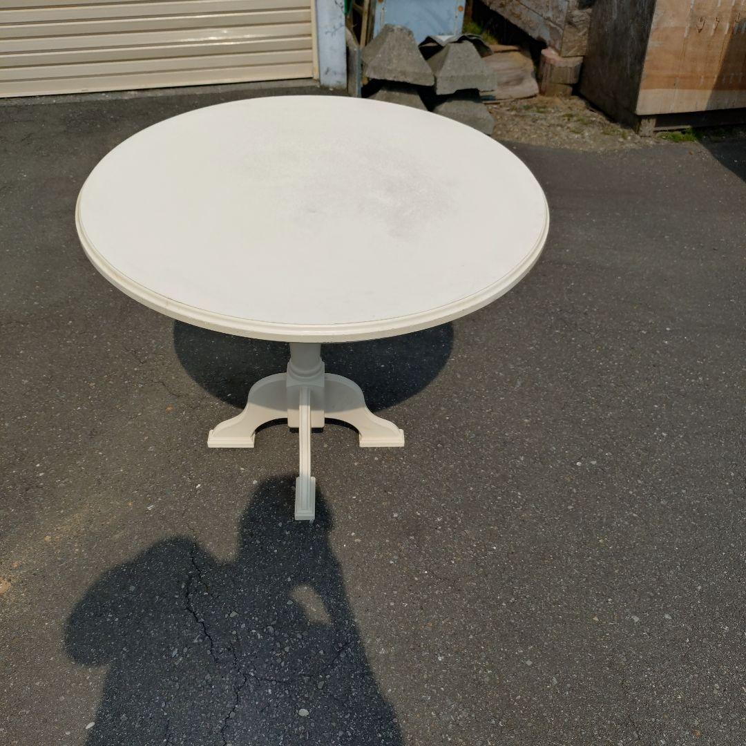 ハンドメイド 木製 円形テーブル ダイニングテーブル 110cm 丸テーブル 3人~4人掛け 円形テーブル