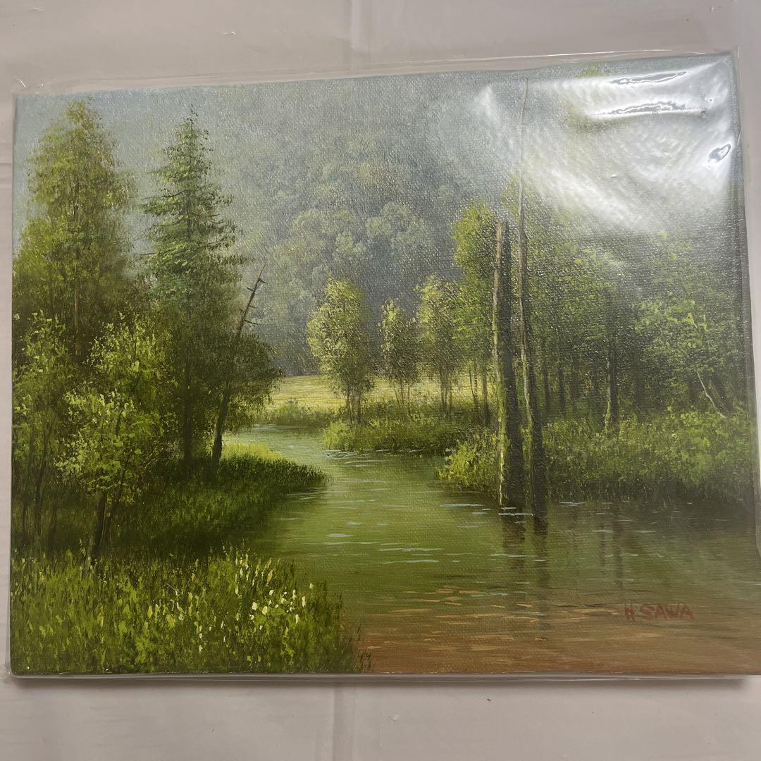 風景画 油絵 （油彩画|風景画|額装有|油絵|絵画（油絵の風景画で