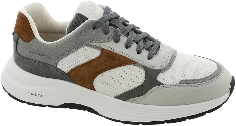 Rockport メンズ ハリソン スニーカー, ホワイト/グレー