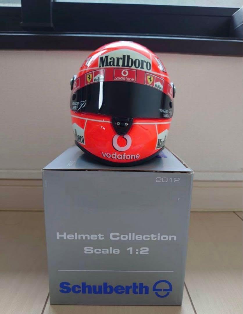 1/2 ヘルメット M.シューマッハ フェラーリ1996年スペイン マルボロ仕様 1/2ヘルメット'96シューマッハマルボロデカール - ミュージアム
