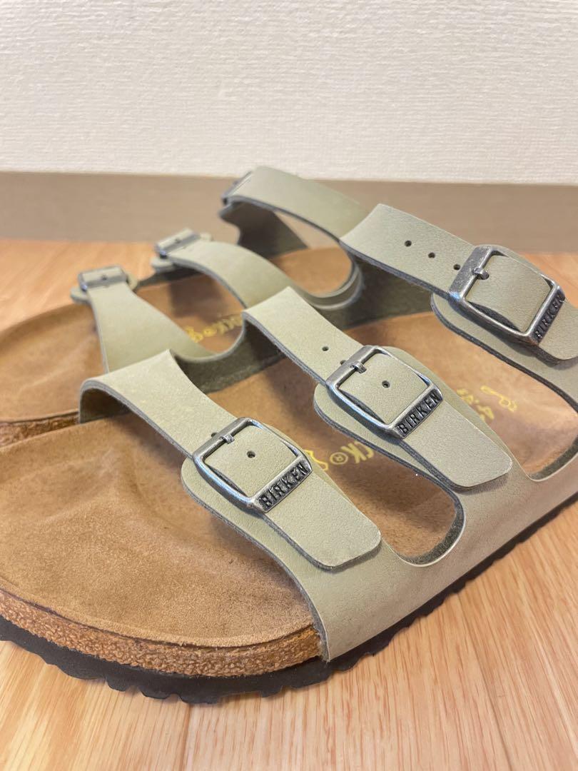 BIRKENSTOCK フロリダ サンダル 26-27カーキ レザー ドイツ製