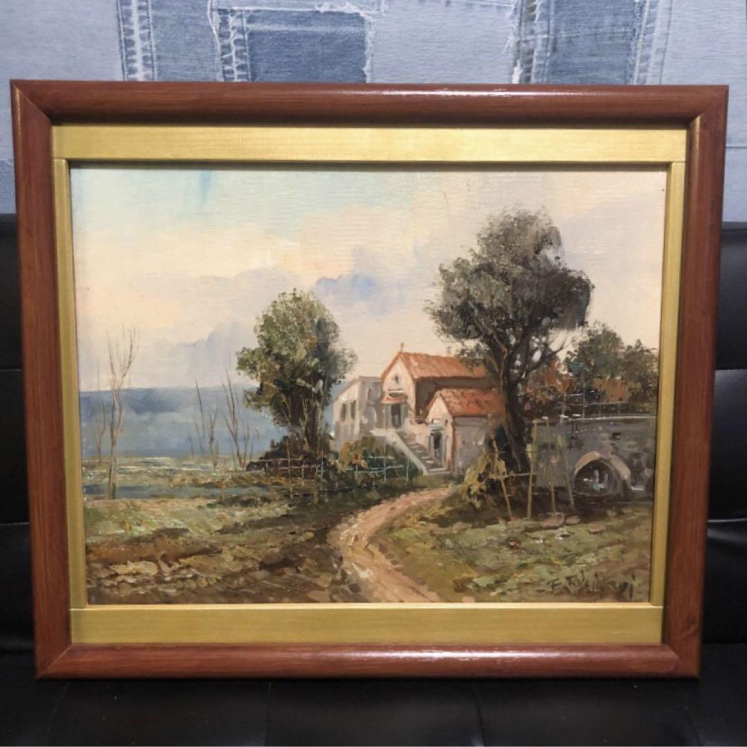 油彩画 E・RICCIARDI リッチャルディ作品 LANDSCAPE 風景画 油彩画 E・RICCIARDI リッチャルディ作品 LANDSCAPE 風景画
