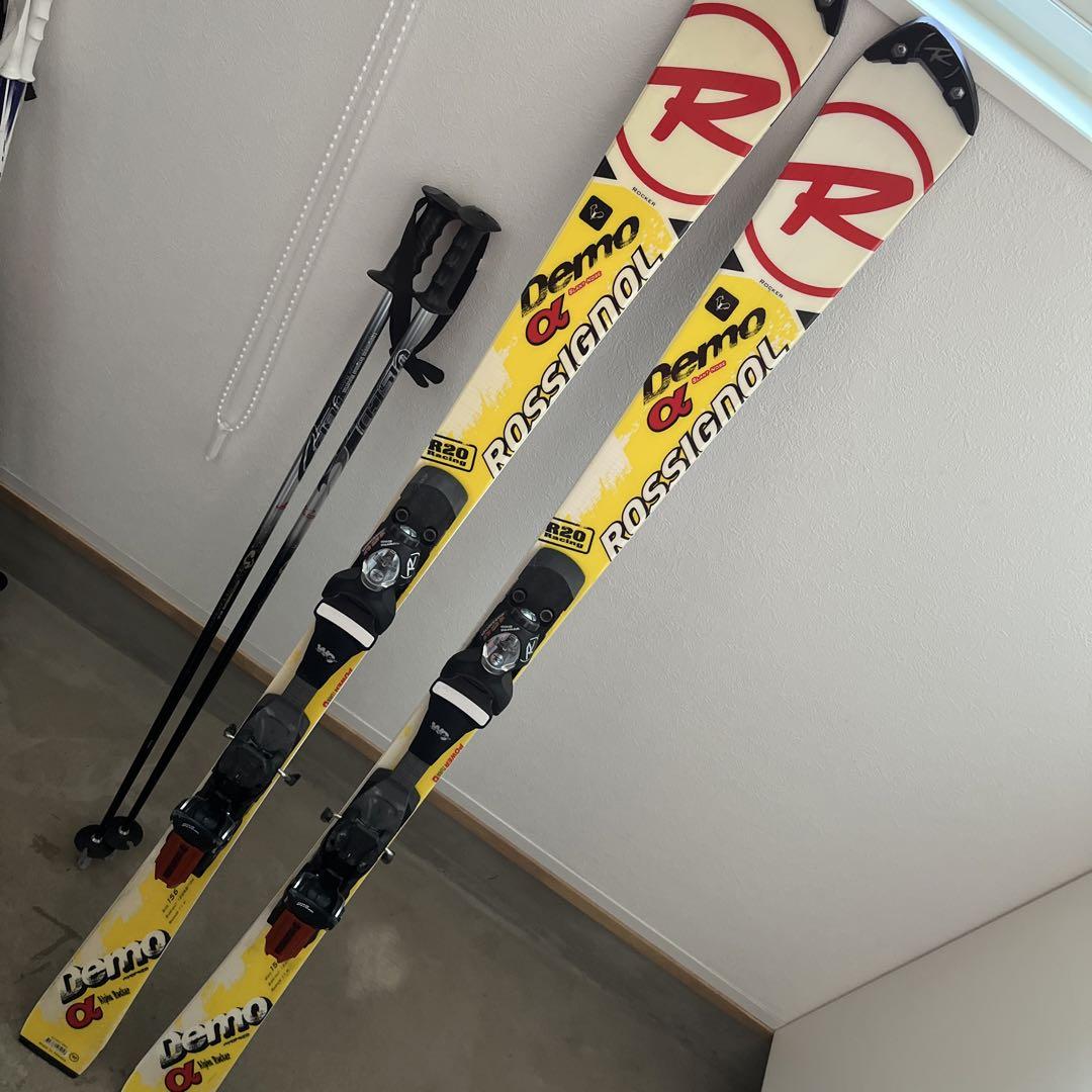 ROSSIGNOL Demo α スキー板 156cm ストックセット（ROSSIGNOL