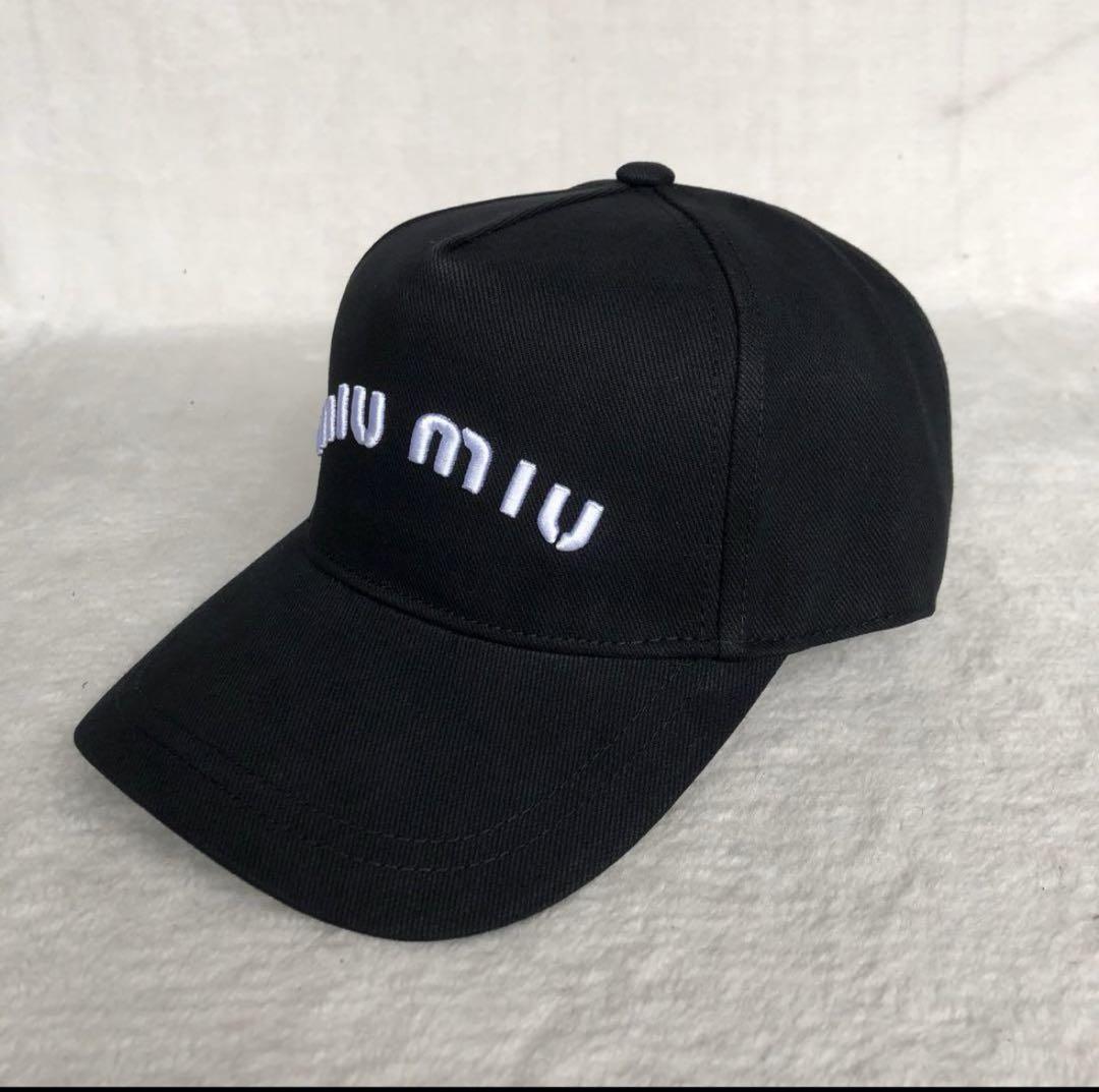 miu miu ブラック ベースボールキャップ（中古・古着通販】MIU