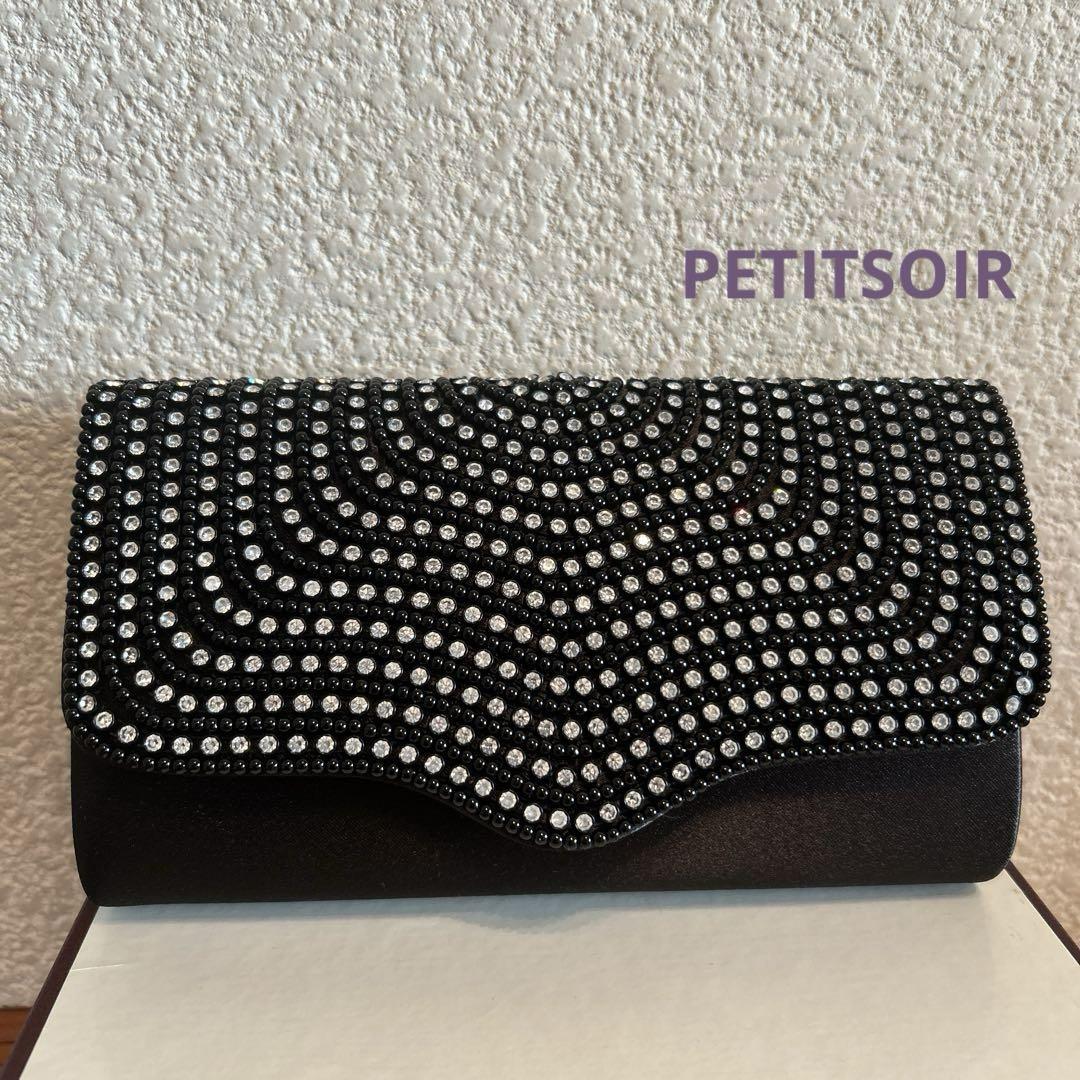 PETITSOIR ハンドバッグ　チェーン付き　ブラック PETITSOIR ハンドバッグ チェーン付き ブラック（極美品