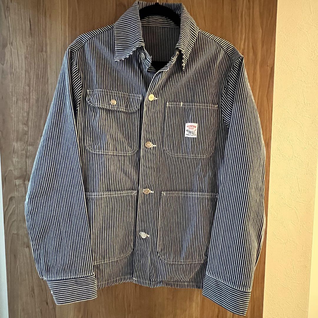 【美品】 90s POINTER USA製 カバーオール ヒッコリー S 中古・古着通販】POINTER (ポインター) ヒッコリーカバーオール