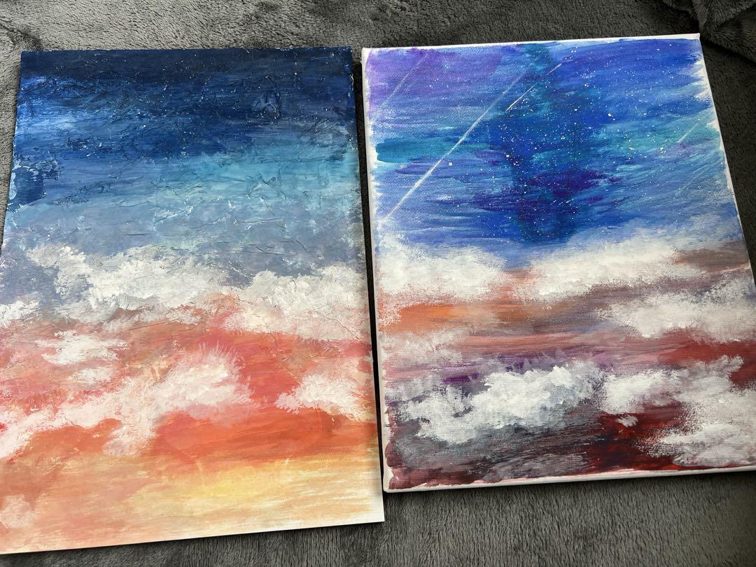 キャンバスアート アクリル画 【浸空】 アクリルアート アートパネル 風景画 ミニキャンバスアート 星空