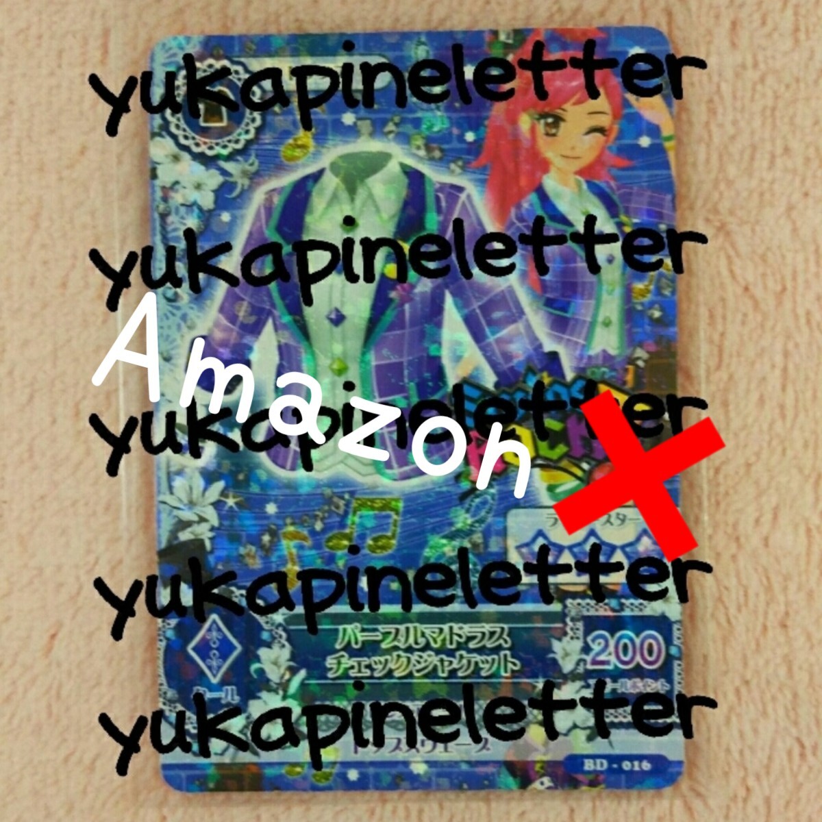 アイカツ BD-016 パープルマドラスチェックジャケット セイラ